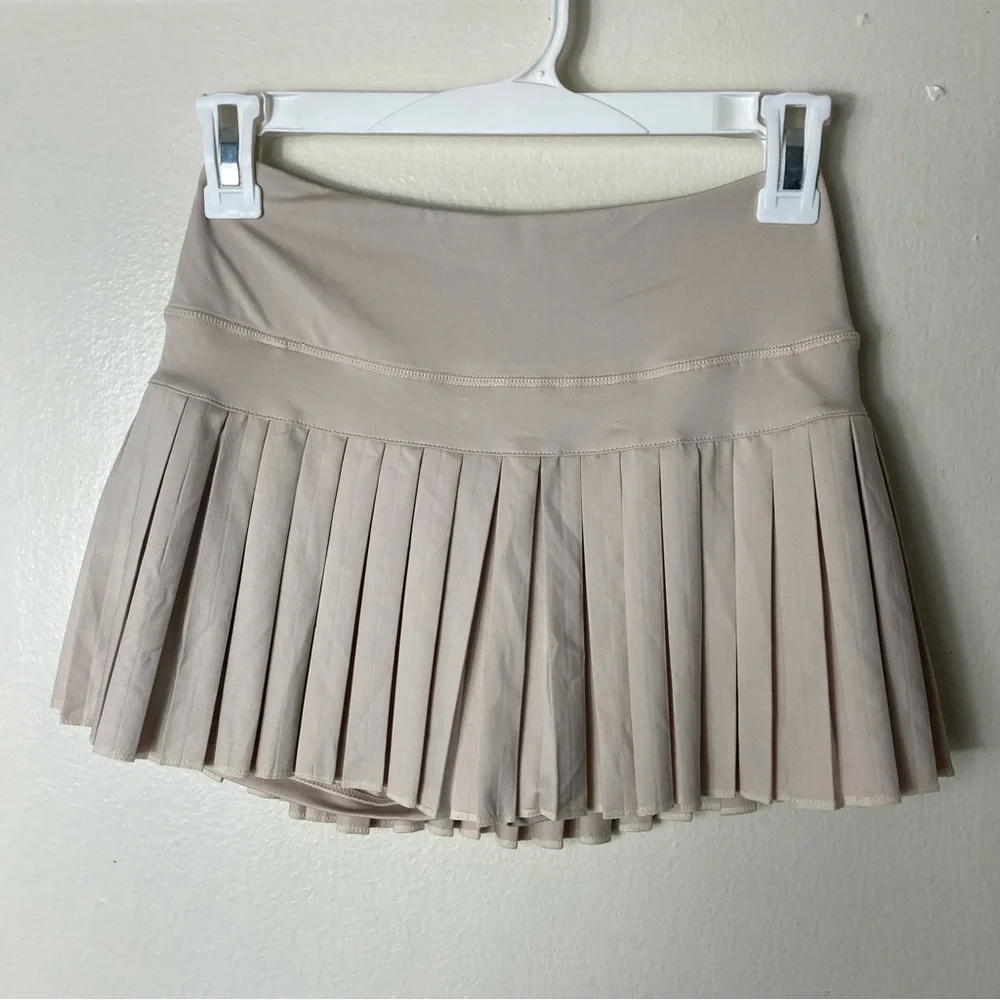Goldhinge champagne rose gold pleated skort skirt womens XS tennis_2